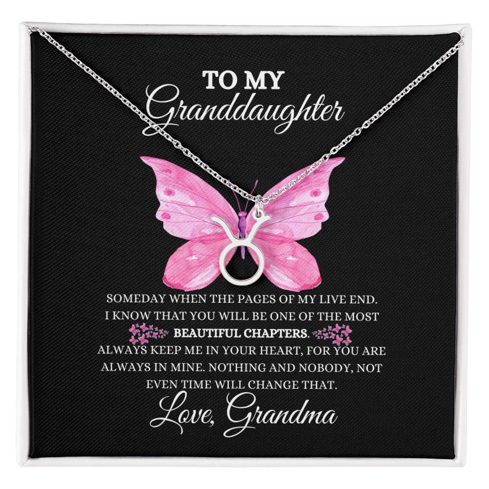 TO MY GRANDDAUGHTER | ZODIAC SIGN NECKLACE | HEARTFELT MESSAGE FROM GRANDMA