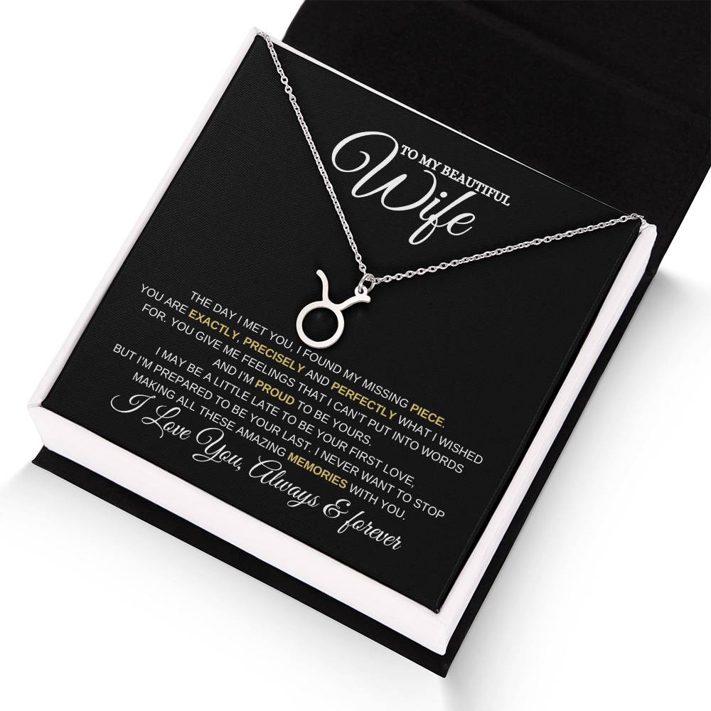 TO MY WIFE | ZODIAC SIGN NECKLACE | HEARTFELT MESSAGE