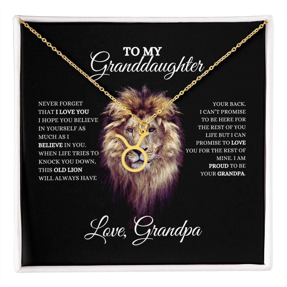 To My Granddaughter | Zodiac Necklace | Heartfelt Message From Grandpa