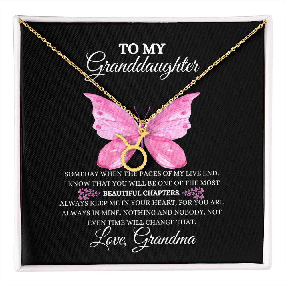 TO MY GRANDDAUGHTER | ZODIAC SIGN NECKLACE | HEARTFELT MESSAGE FROM GRANDMA