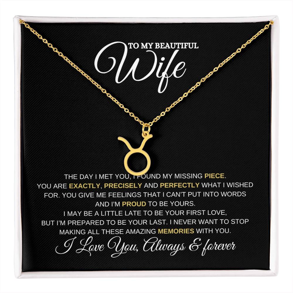 TO MY WIFE | ZODIAC SIGN NECKLACE | HEARTFELT MESSAGE