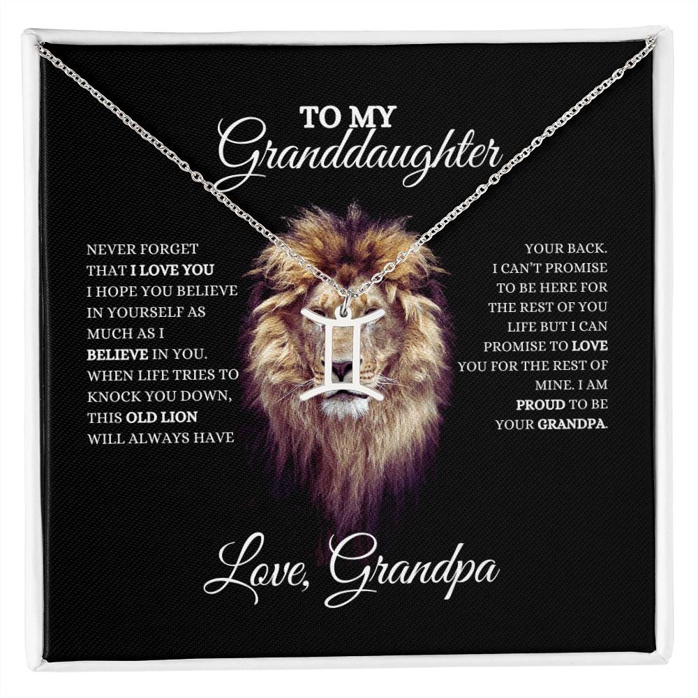 To My Granddaughter | Zodiac Necklace | Heartfelt Message From Grandpa