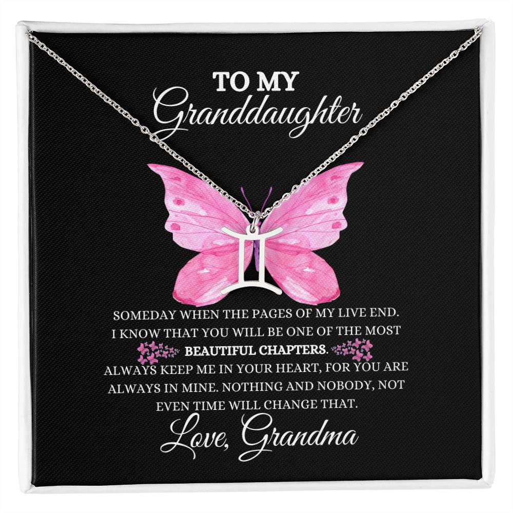 TO MY GRANDDAUGHTER | ZODIAC SIGN NECKLACE | HEARTFELT MESSAGE FROM GRANDMA