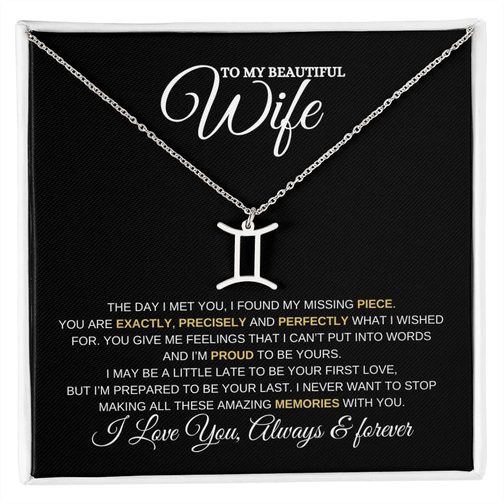 TO MY WIFE | ZODIAC SIGN NECKLACE | HEARTFELT MESSAGE