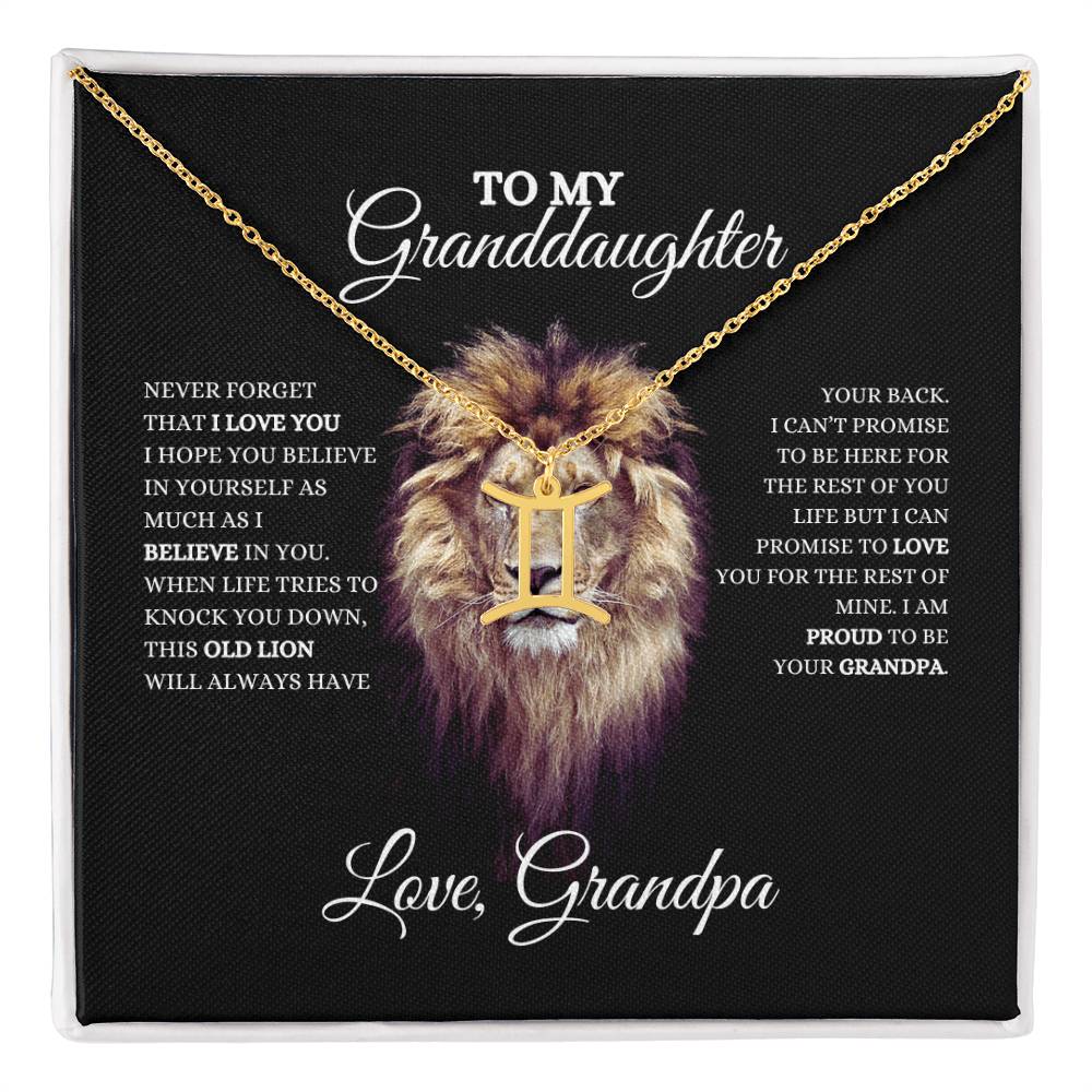 To My Granddaughter | Zodiac Necklace | Heartfelt Message From Grandpa