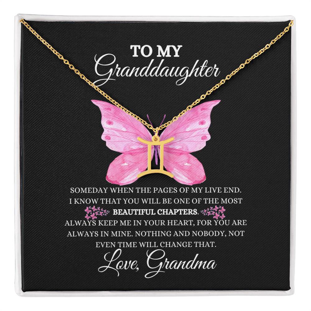 TO MY GRANDDAUGHTER | ZODIAC SIGN NECKLACE | HEARTFELT MESSAGE FROM GRANDMA