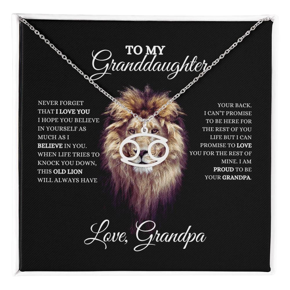 To My Granddaughter | Zodiac Necklace | Heartfelt Message From Grandpa