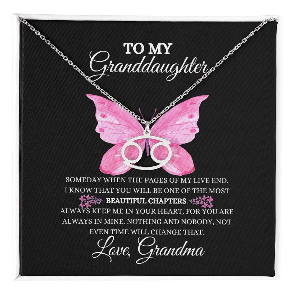 TO MY GRANDDAUGHTER | ZODIAC SIGN NECKLACE | HEARTFELT MESSAGE FROM GRANDMA