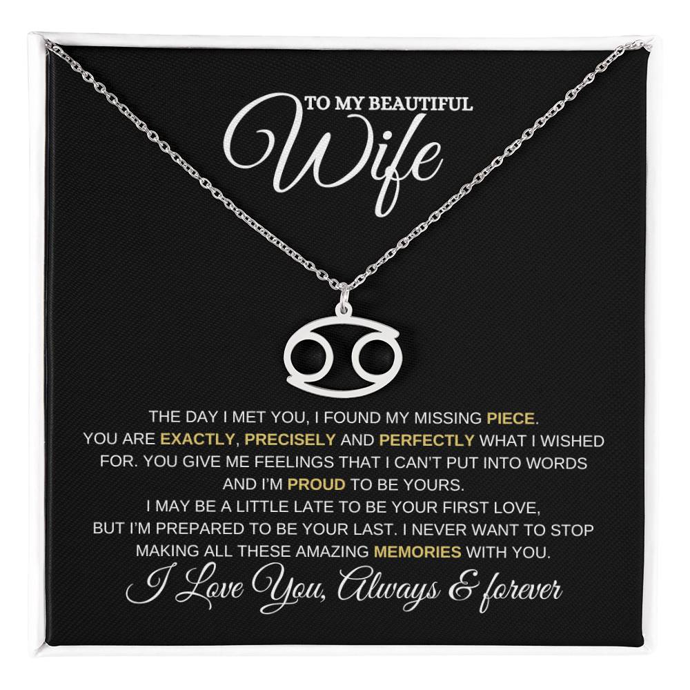 TO MY WIFE | ZODIAC SIGN NECKLACE | HEARTFELT MESSAGE