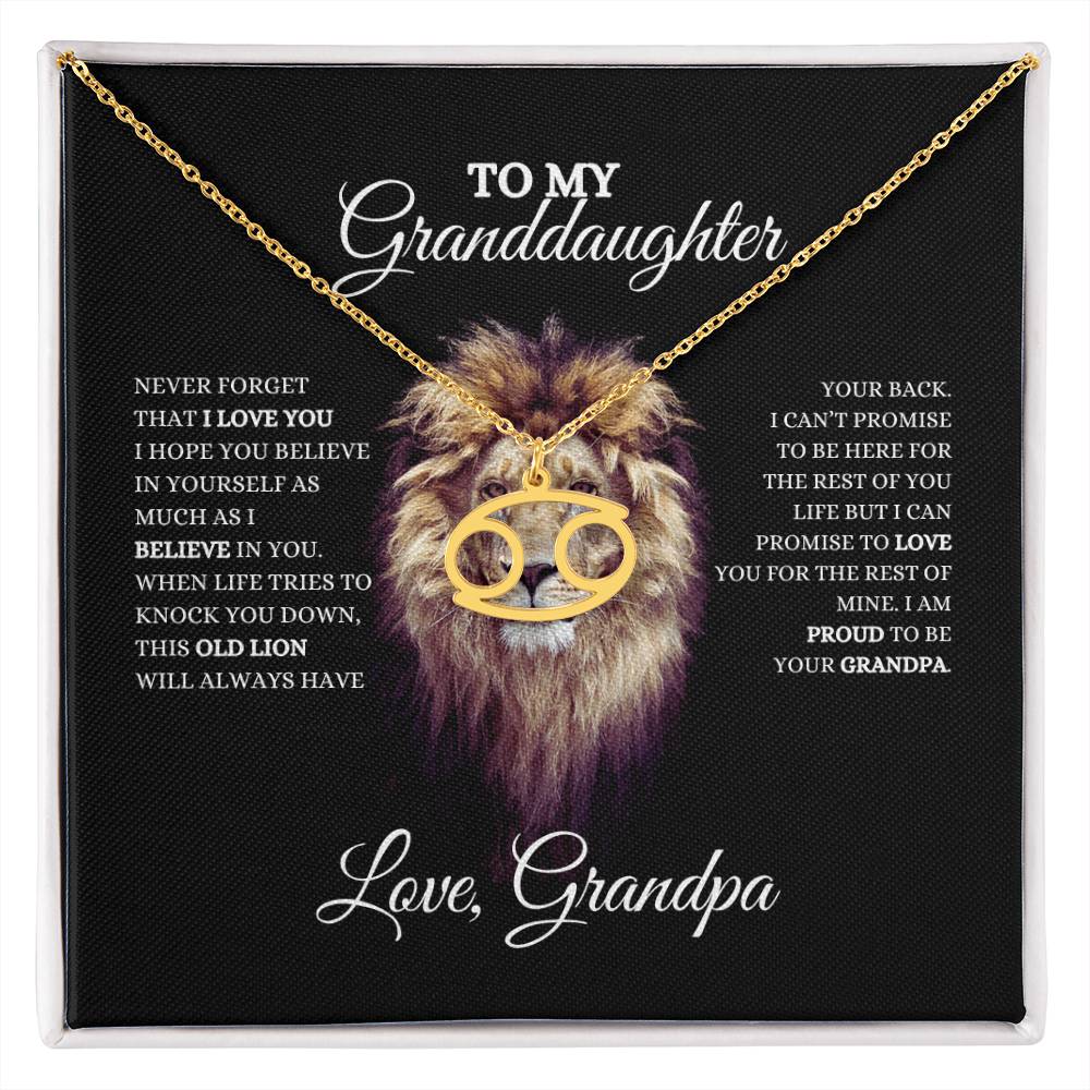 To My Granddaughter | Zodiac Necklace | Heartfelt Message From Grandpa