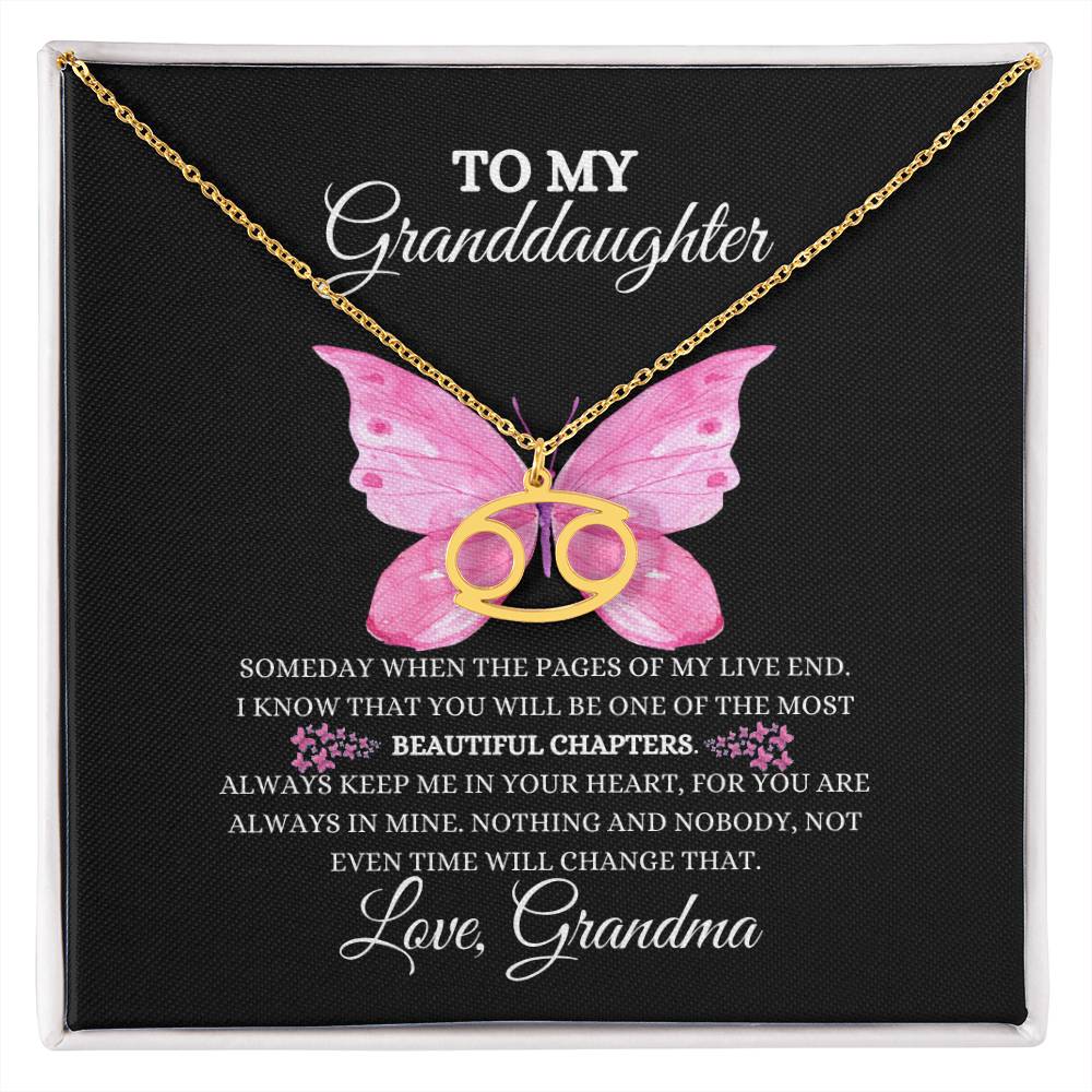 TO MY GRANDDAUGHTER | ZODIAC SIGN NECKLACE | HEARTFELT MESSAGE FROM GRANDMA