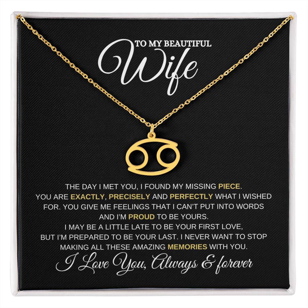 TO MY WIFE | ZODIAC SIGN NECKLACE | HEARTFELT MESSAGE