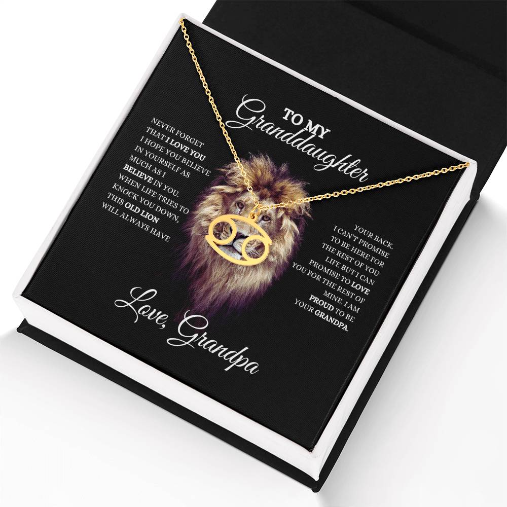 To My Granddaughter | Zodiac Necklace | Heartfelt Message From Grandpa