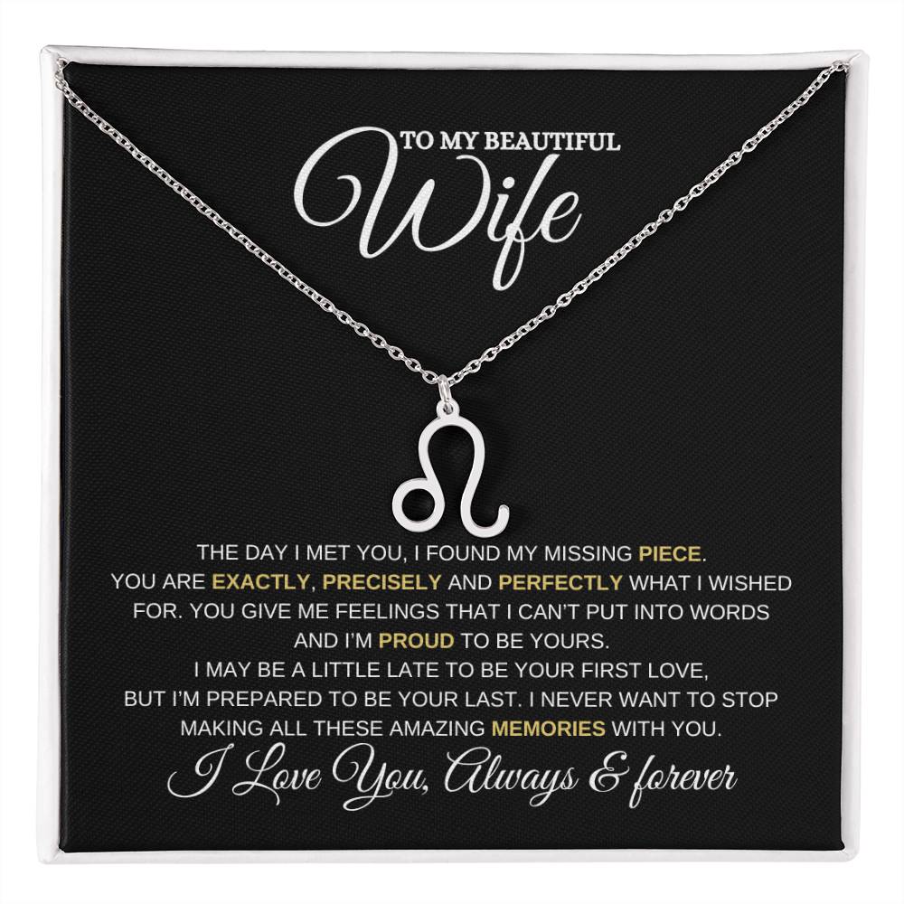 TO MY WIFE | ZODIAC SIGN NECKLACE | HEARTFELT MESSAGE