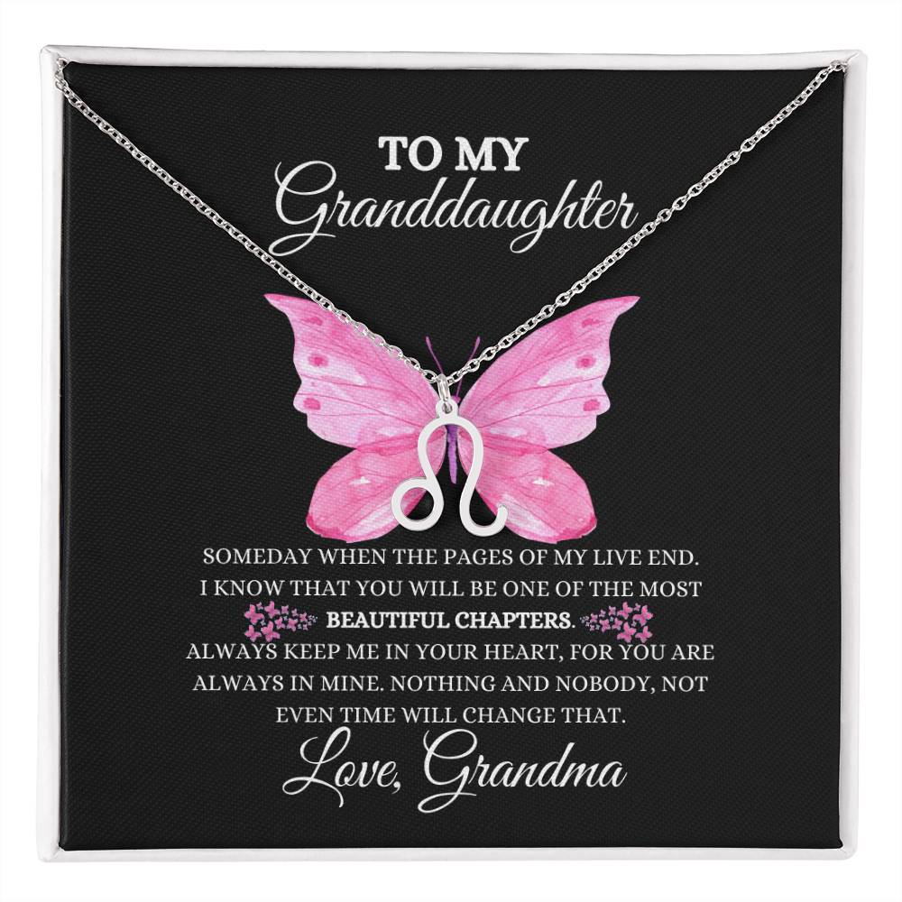 TO MY GRANDDAUGHTER | ZODIAC SIGN NECKLACE | HEARTFELT MESSAGE FROM GRANDMA