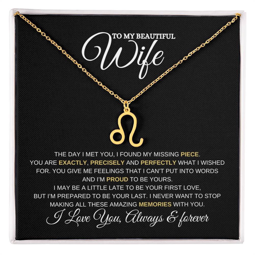 TO MY WIFE | ZODIAC SIGN NECKLACE | HEARTFELT MESSAGE