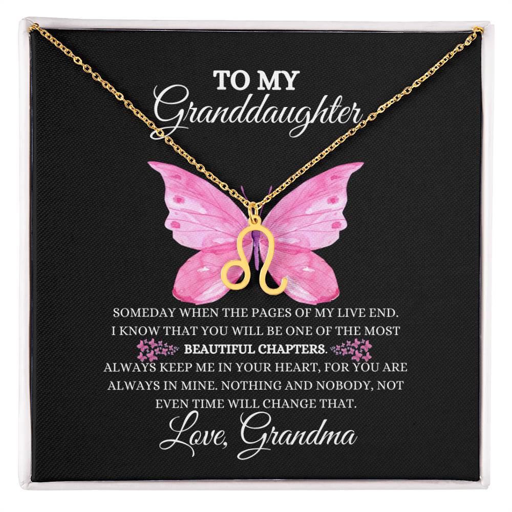 TO MY GRANDDAUGHTER | ZODIAC SIGN NECKLACE | HEARTFELT MESSAGE FROM GRANDMA