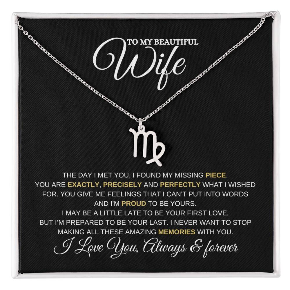 TO MY WIFE | ZODIAC SIGN NECKLACE | HEARTFELT MESSAGE