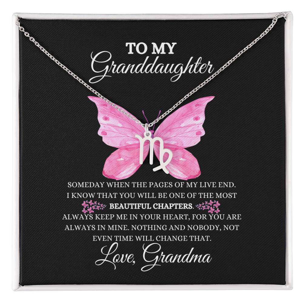 TO MY GRANDDAUGHTER | ZODIAC SIGN NECKLACE | HEARTFELT MESSAGE FROM GRANDMA