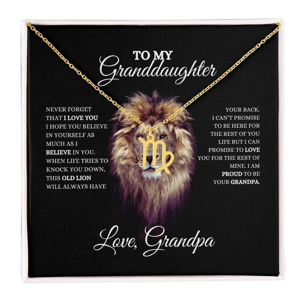 To My Granddaughter | Zodiac Necklace | Heartfelt Message From Grandpa