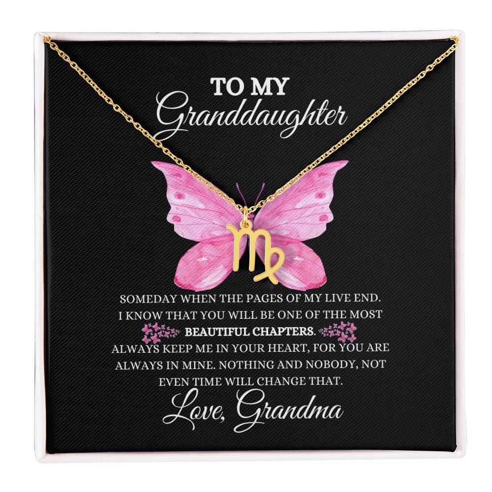 TO MY GRANDDAUGHTER | ZODIAC SIGN NECKLACE | HEARTFELT MESSAGE FROM GRANDMA