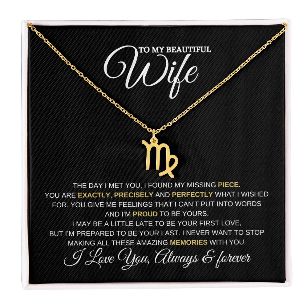 TO MY WIFE | ZODIAC SIGN NECKLACE | HEARTFELT MESSAGE