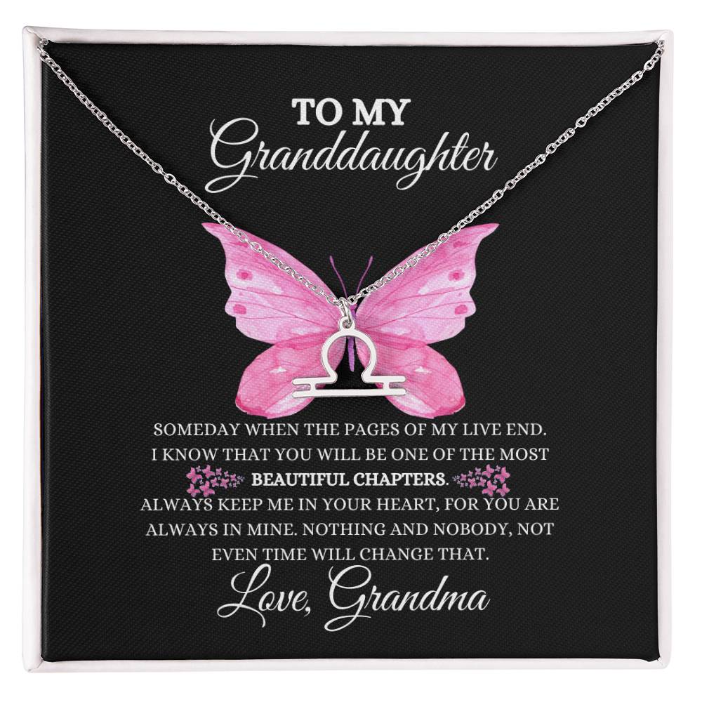 TO MY GRANDDAUGHTER | ZODIAC SIGN NECKLACE | HEARTFELT MESSAGE FROM GRANDMA