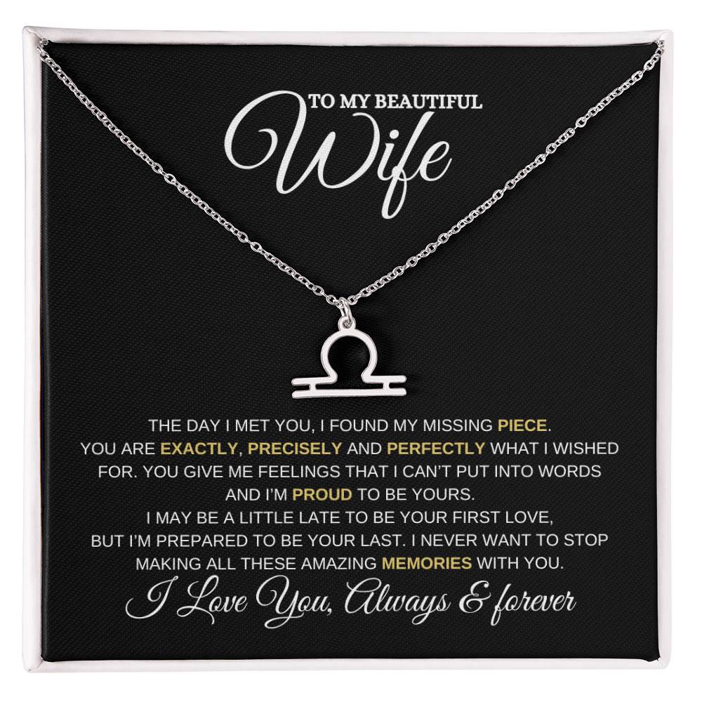 TO MY WIFE | ZODIAC SIGN NECKLACE | HEARTFELT MESSAGE