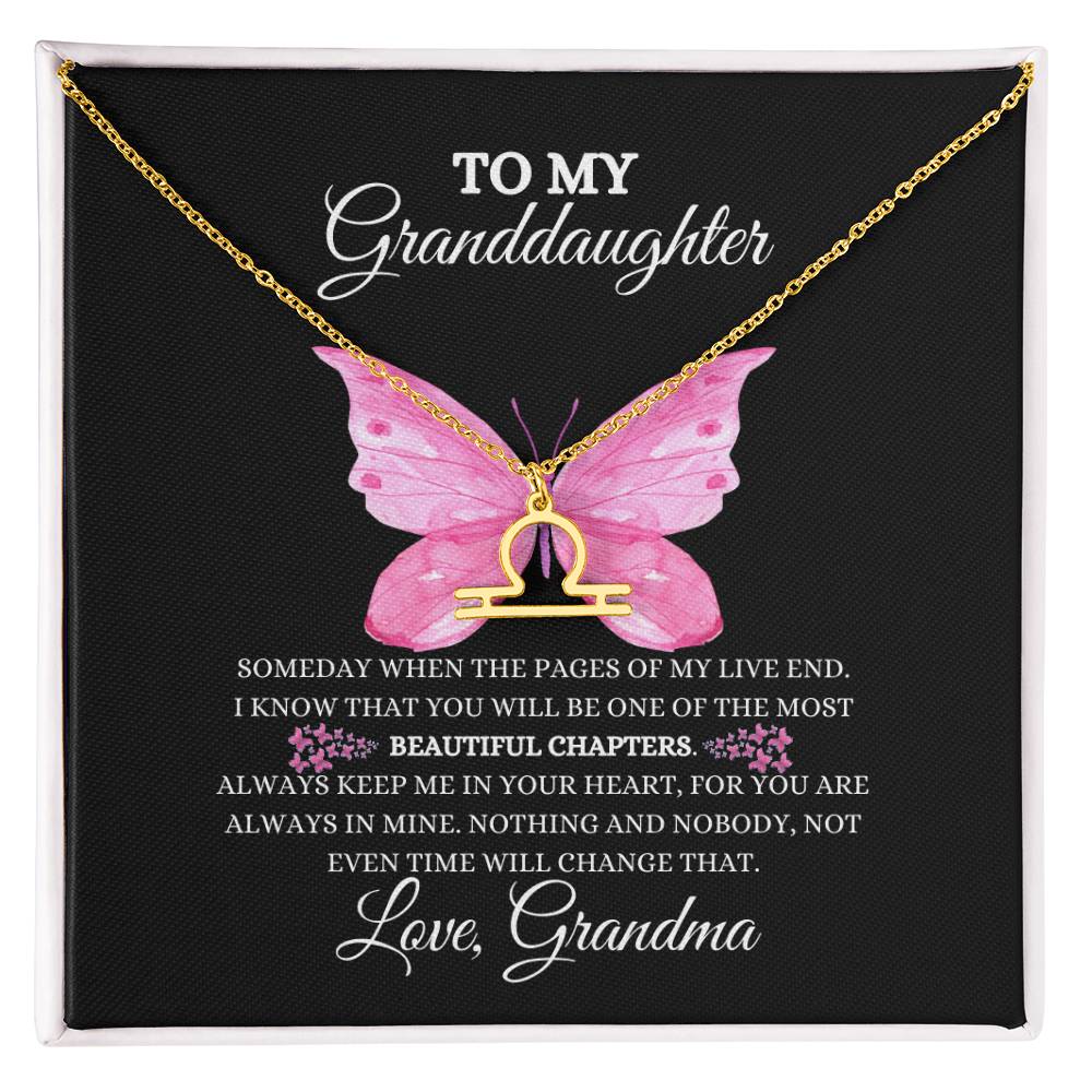 TO MY GRANDDAUGHTER | ZODIAC SIGN NECKLACE | HEARTFELT MESSAGE FROM GRANDMA