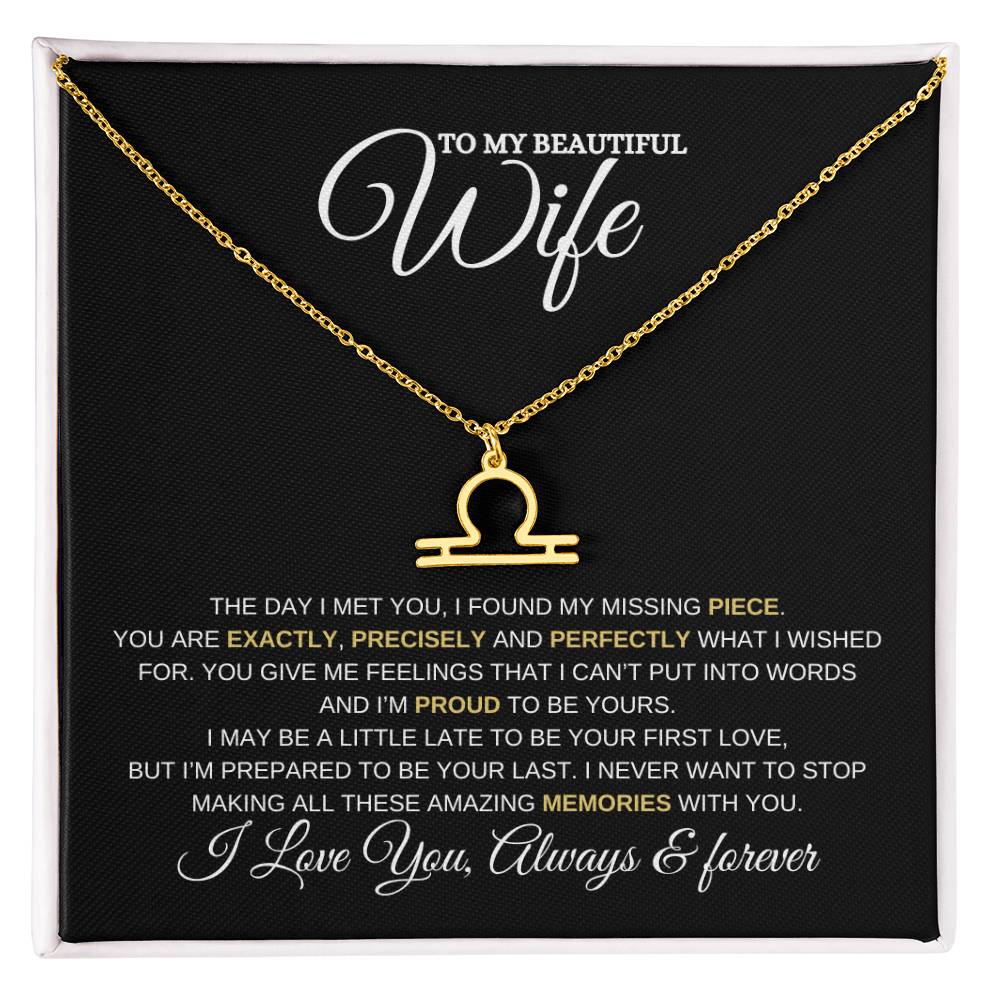 TO MY WIFE | ZODIAC SIGN NECKLACE | HEARTFELT MESSAGE