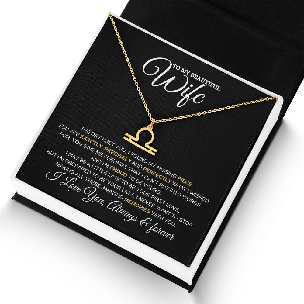 TO MY WIFE | ZODIAC SIGN NECKLACE | HEARTFELT MESSAGE