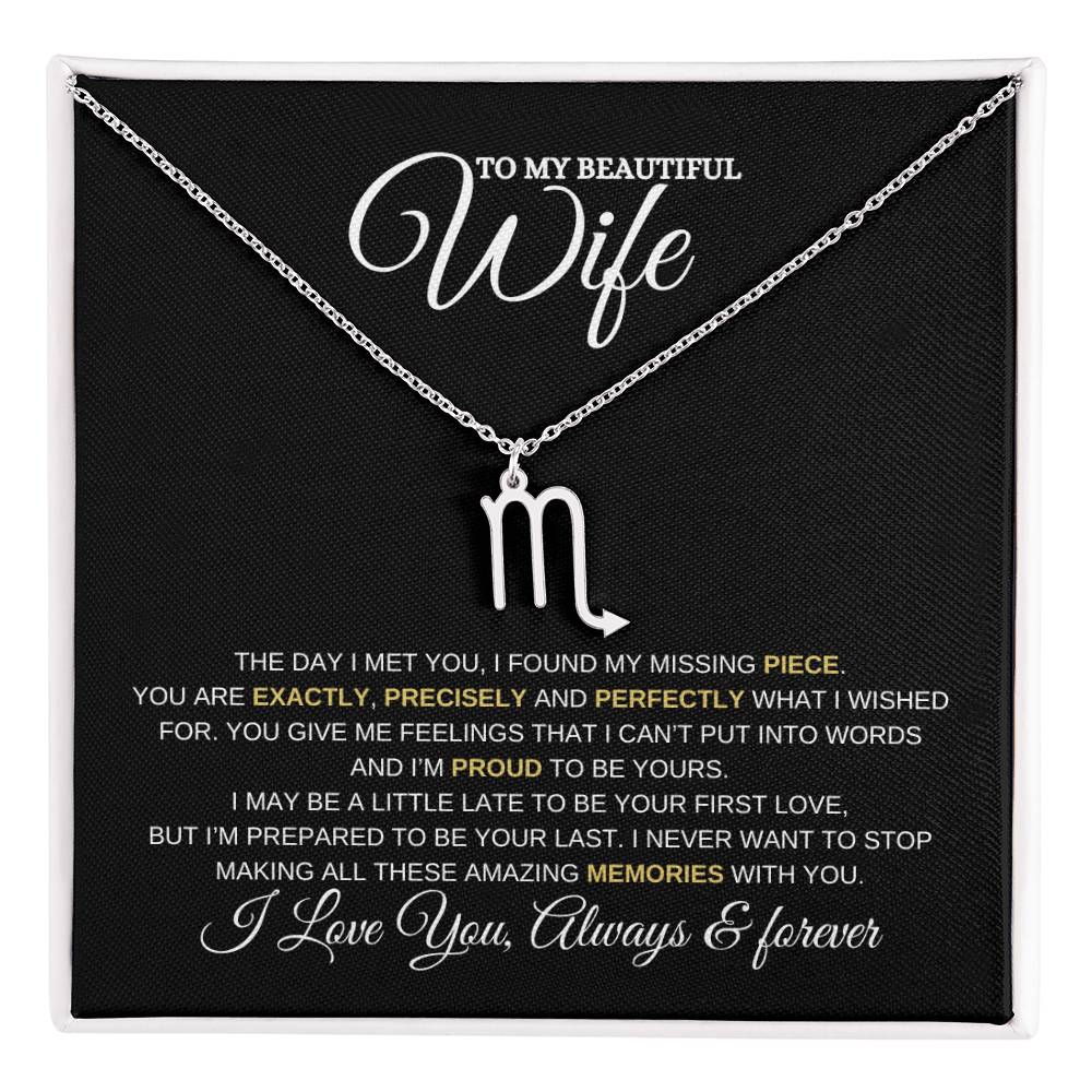 TO MY WIFE | ZODIAC SIGN NECKLACE | HEARTFELT MESSAGE