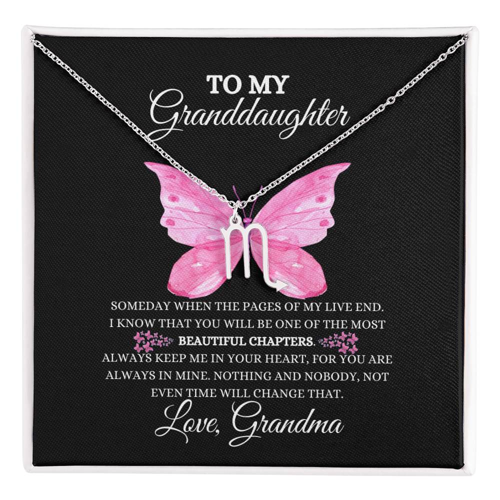 TO MY GRANDDAUGHTER | ZODIAC SIGN NECKLACE | HEARTFELT MESSAGE FROM GRANDMA