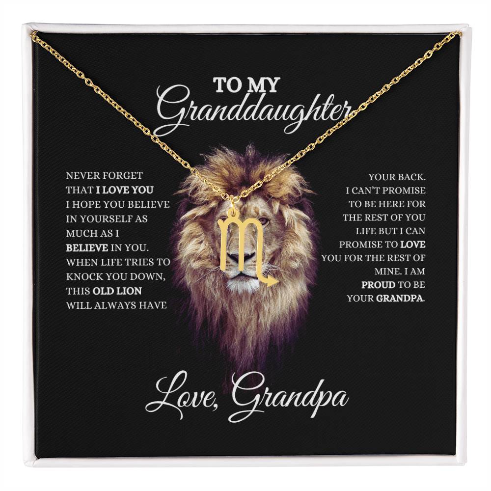 To My Granddaughter | Zodiac Necklace | Heartfelt Message From Grandpa