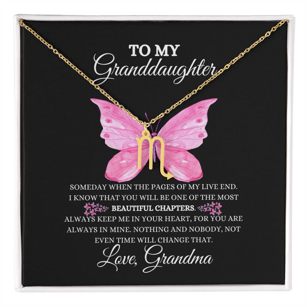 TO MY GRANDDAUGHTER | ZODIAC SIGN NECKLACE | HEARTFELT MESSAGE FROM GRANDMA