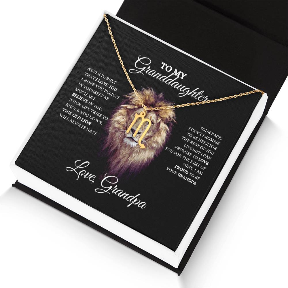 To My Granddaughter | Zodiac Necklace | Heartfelt Message From Grandpa