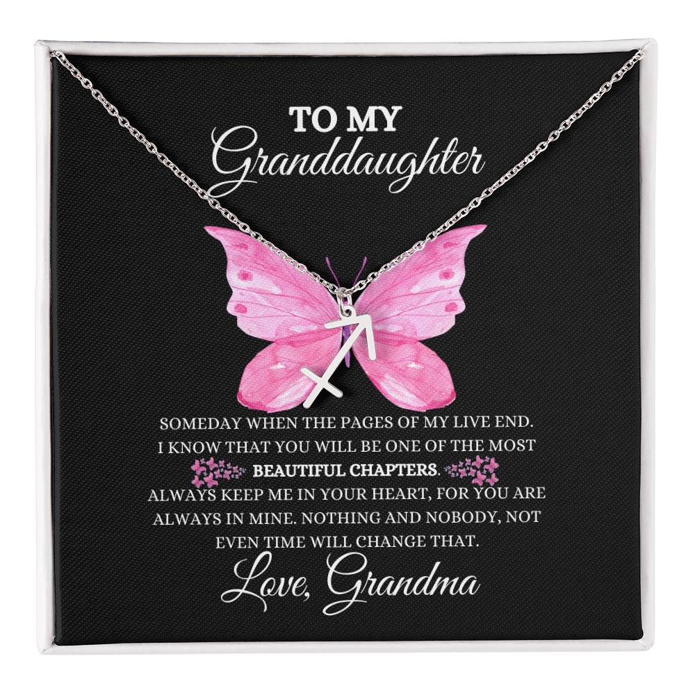 TO MY GRANDDAUGHTER | ZODIAC SIGN NECKLACE | HEARTFELT MESSAGE FROM GRANDMA