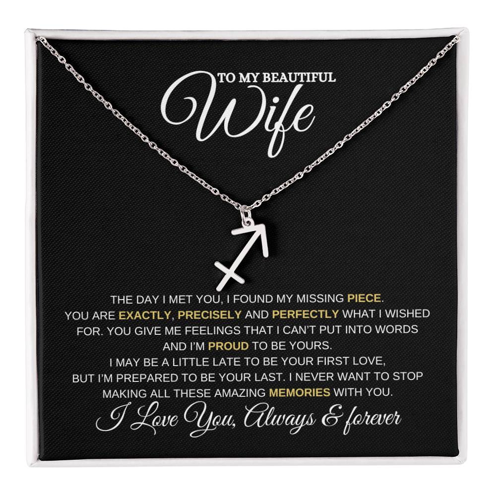 TO MY WIFE | ZODIAC SIGN NECKLACE | HEARTFELT MESSAGE