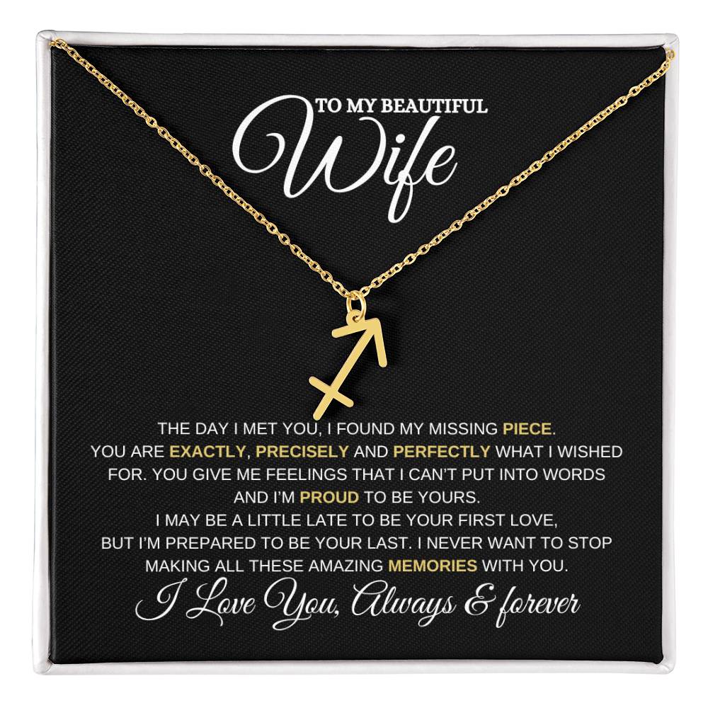 TO MY WIFE | ZODIAC SIGN NECKLACE | HEARTFELT MESSAGE