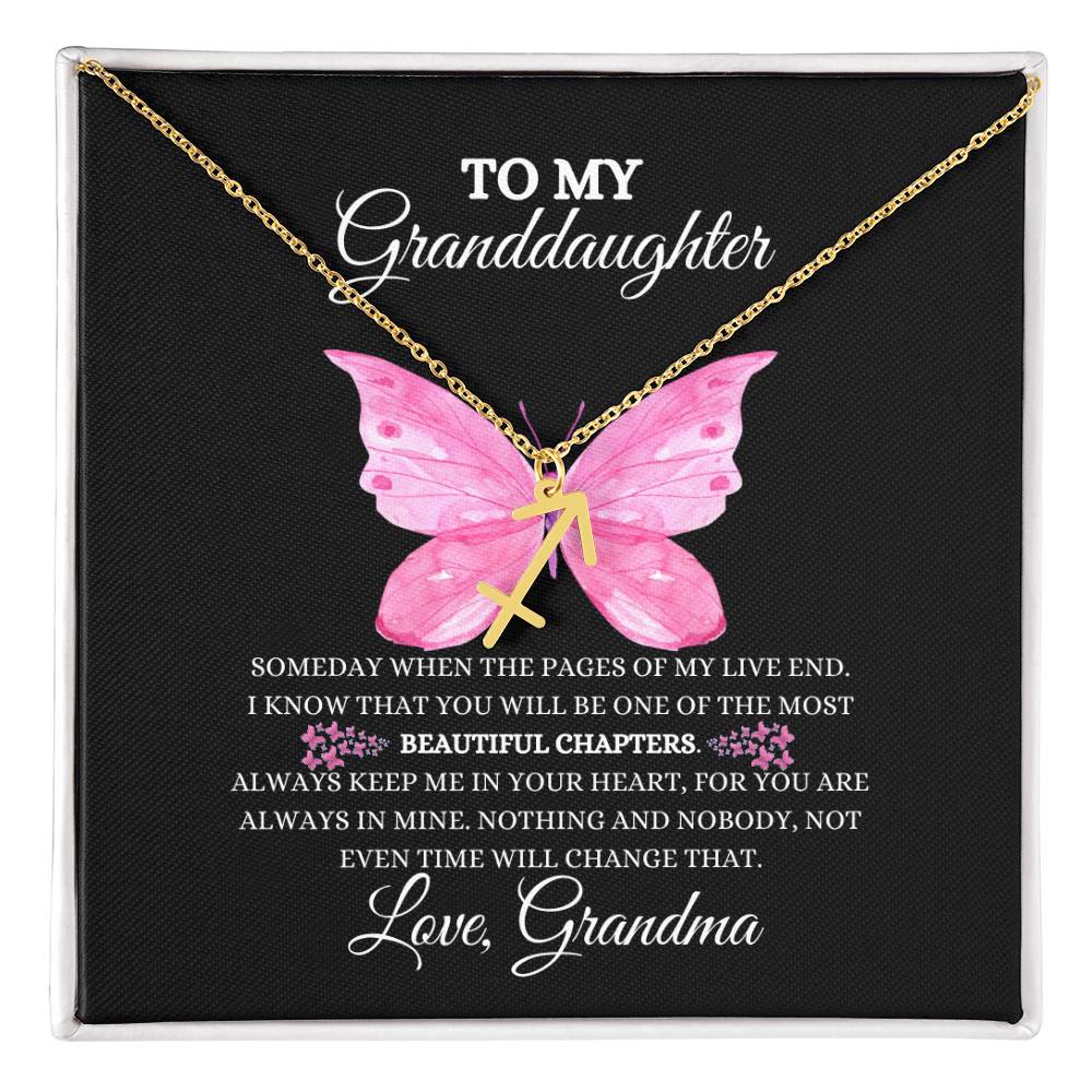 TO MY GRANDDAUGHTER | ZODIAC SIGN NECKLACE | HEARTFELT MESSAGE FROM GRANDMA