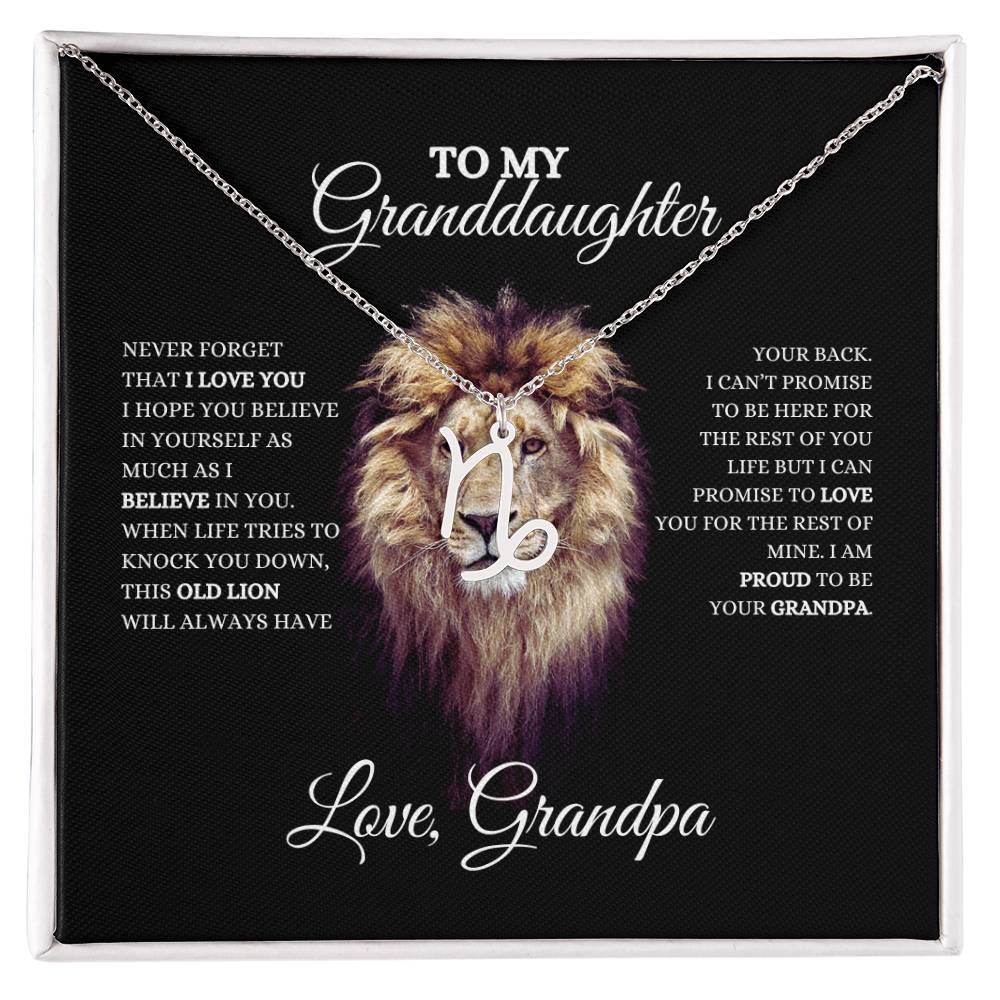 To My Granddaughter | Zodiac Necklace | Heartfelt Message From Grandpa