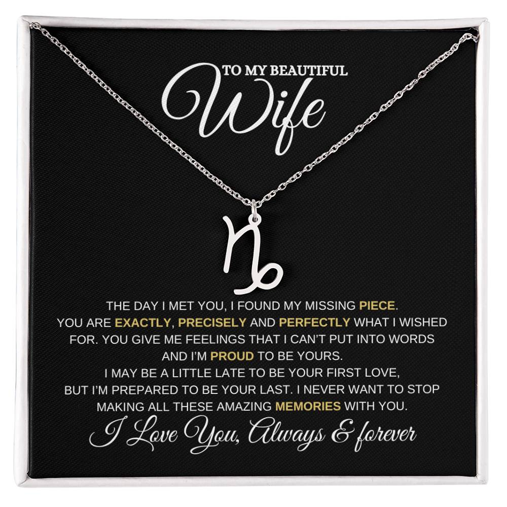 TO MY WIFE | ZODIAC SIGN NECKLACE | HEARTFELT MESSAGE