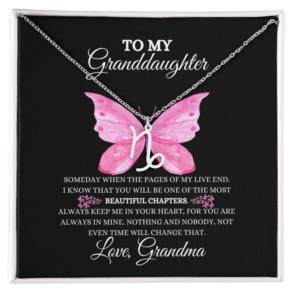 TO MY GRANDDAUGHTER | ZODIAC SIGN NECKLACE | HEARTFELT MESSAGE FROM GRANDMA