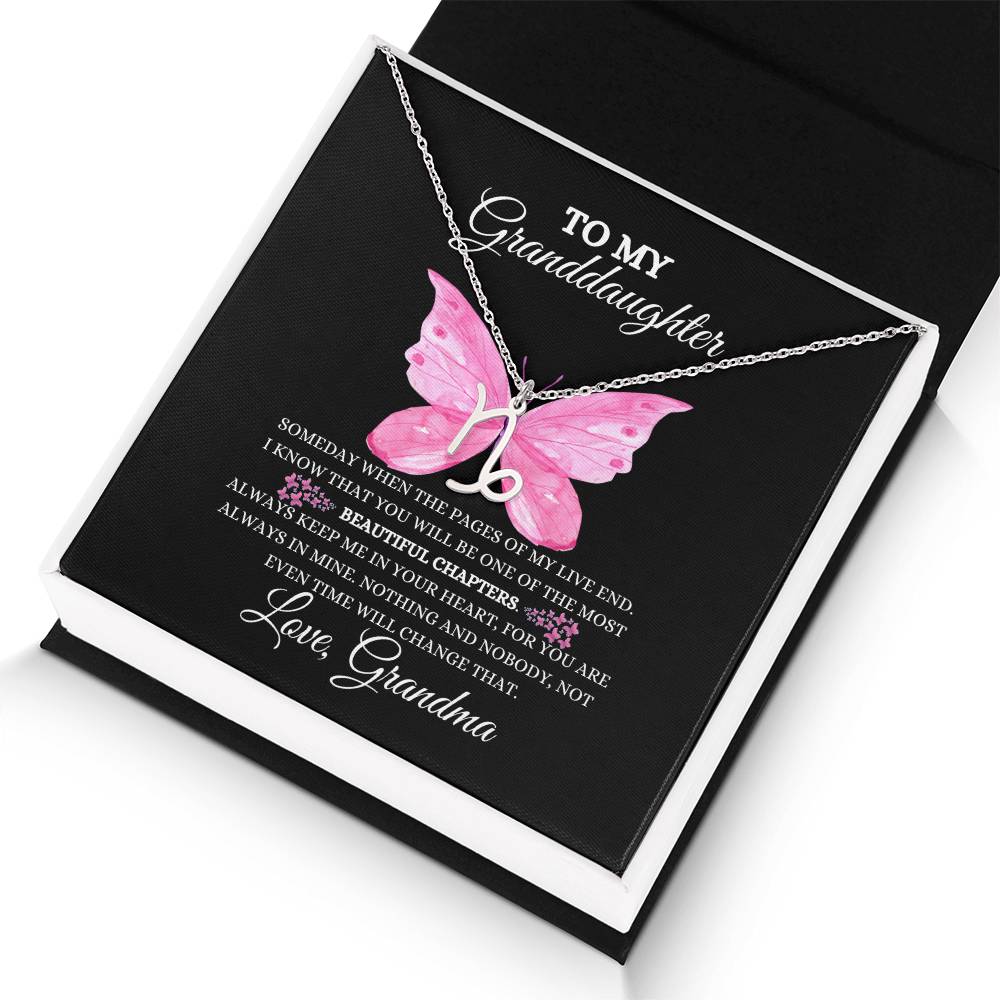 TO MY GRANDDAUGHTER | ZODIAC SIGN NECKLACE | HEARTFELT MESSAGE FROM GRANDMA