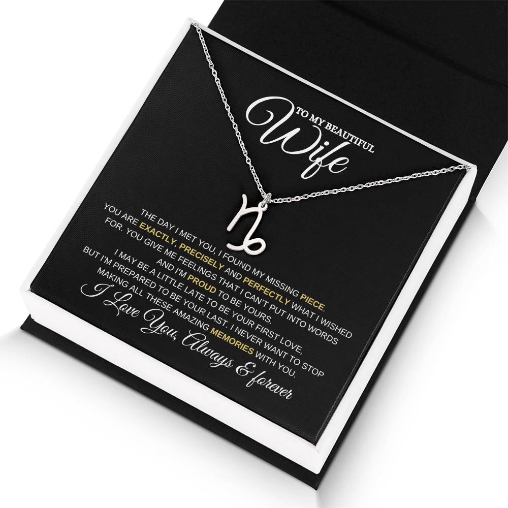 TO MY WIFE | ZODIAC SIGN NECKLACE | HEARTFELT MESSAGE