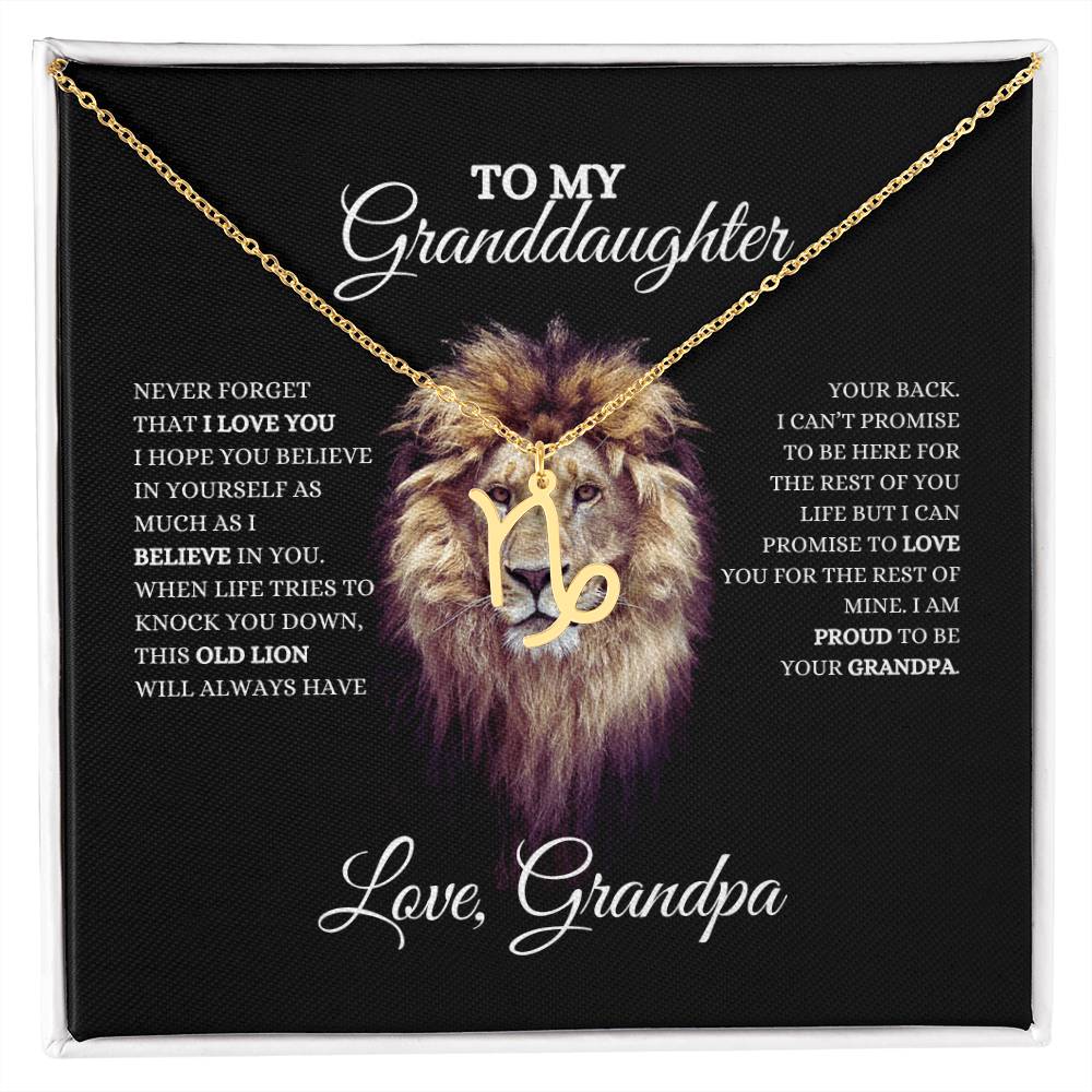 To My Granddaughter | Zodiac Necklace | Heartfelt Message From Grandpa