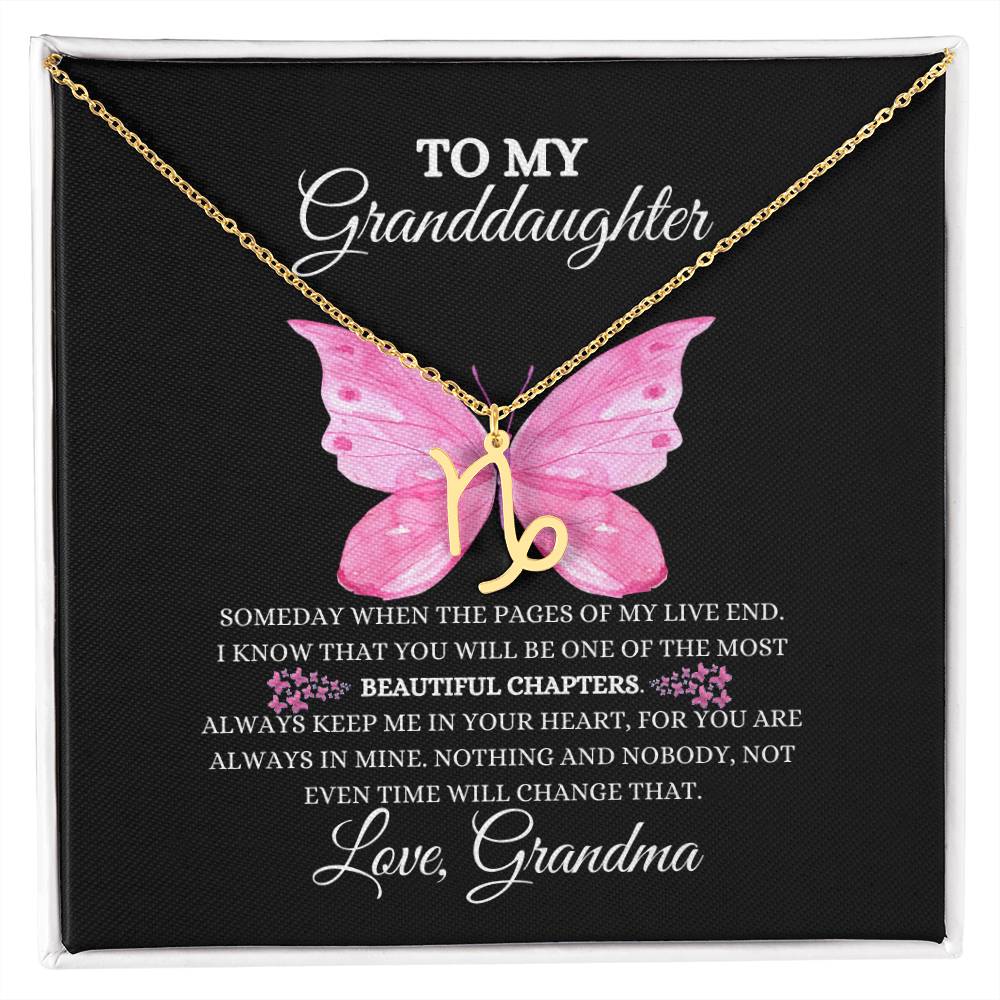 TO MY GRANDDAUGHTER | ZODIAC SIGN NECKLACE | HEARTFELT MESSAGE FROM GRANDMA