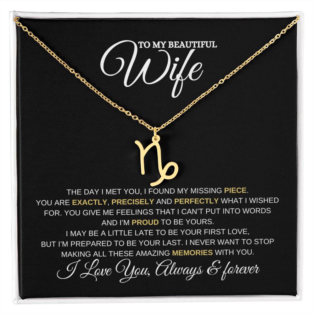 TO MY WIFE | ZODIAC SIGN NECKLACE | HEARTFELT MESSAGE