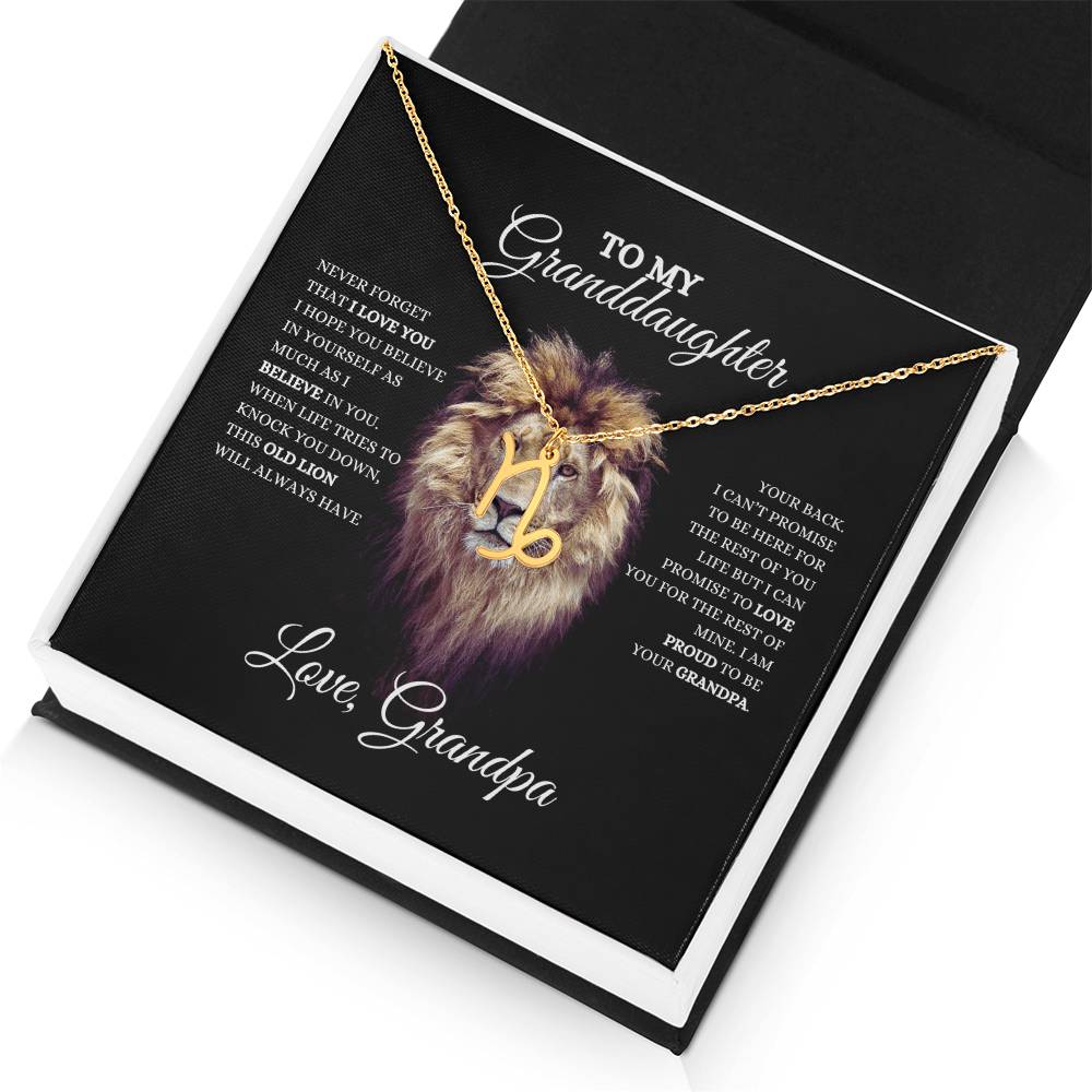 To My Granddaughter | Zodiac Necklace | Heartfelt Message From Grandpa