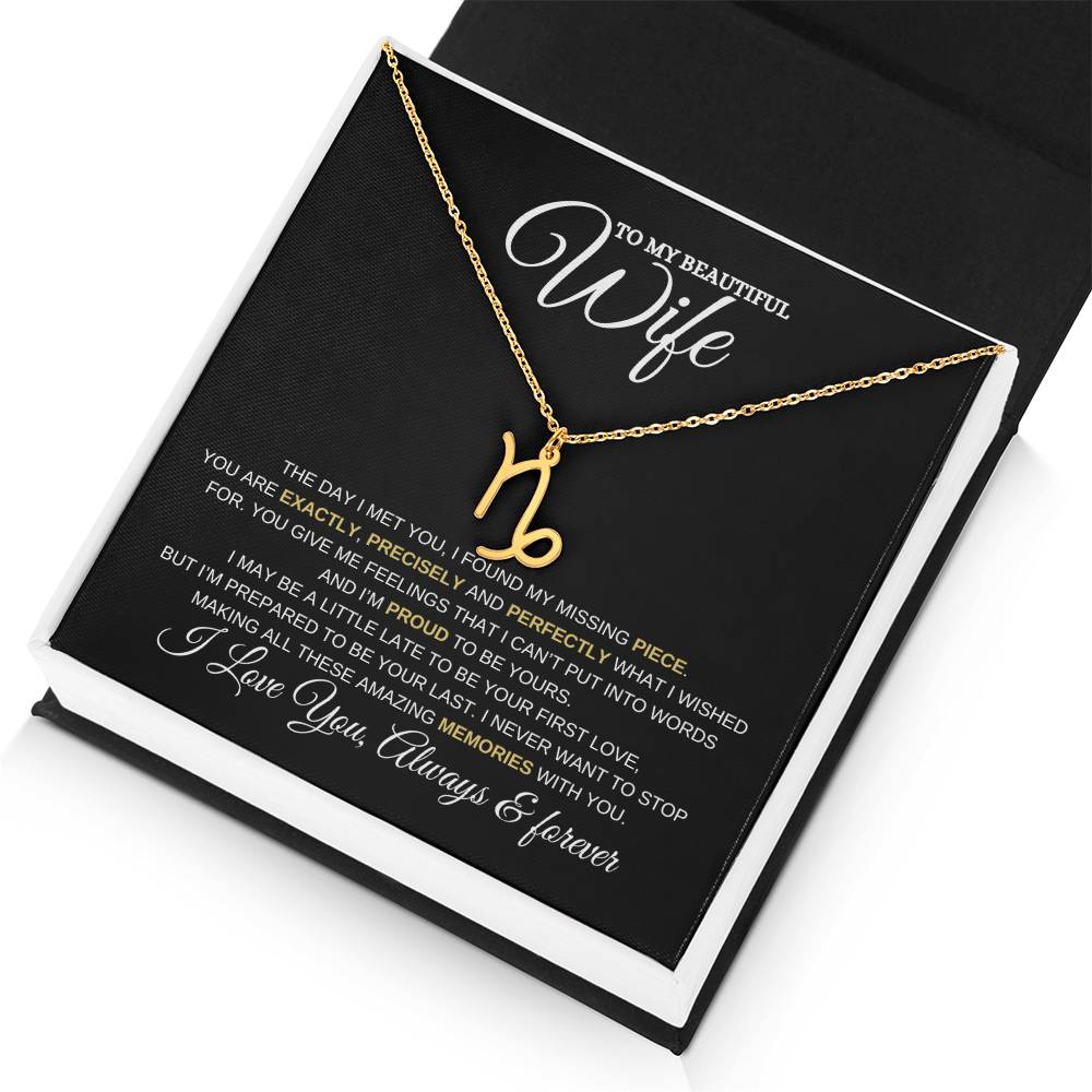 TO MY WIFE | ZODIAC SIGN NECKLACE | HEARTFELT MESSAGE